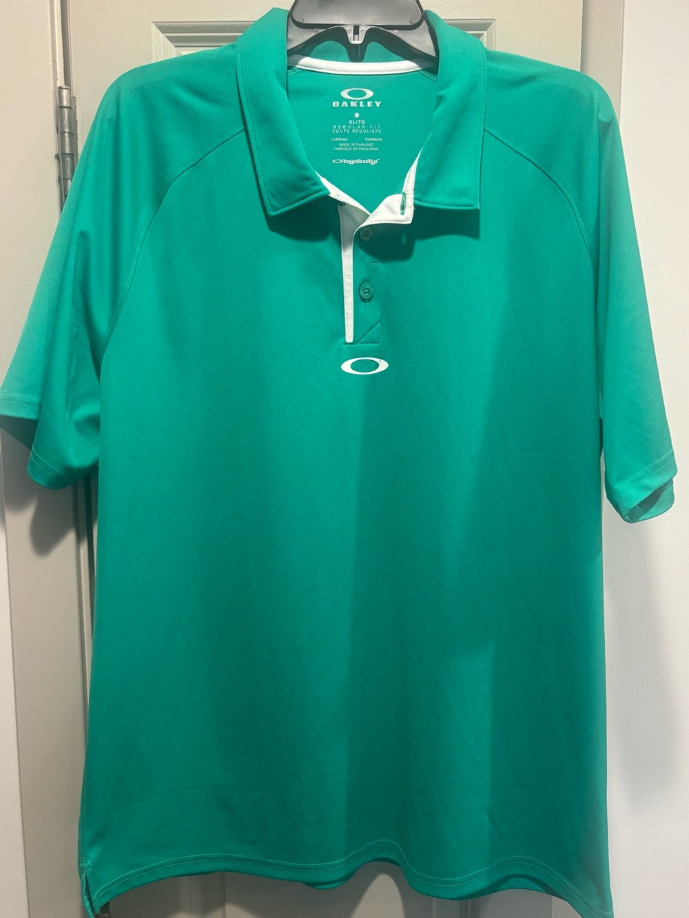 Oakley Men’s Green Hydrolix Polo with White Trim, XL